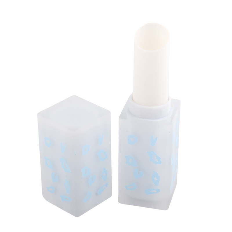 简约固体口红管包材斜口旋转塑料方形润唇膏空管化妆品包装壳