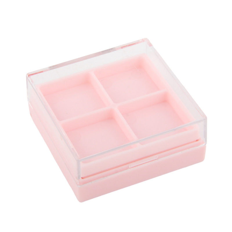 新款透明翻盖方形四宫格眼影盒 遮瑕膏彩妆化妆品双层眼影盘包材